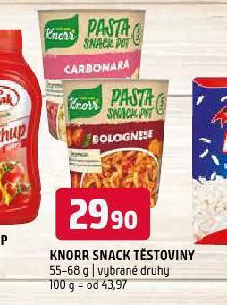 Terno Knorr snack těstoviny nabídka