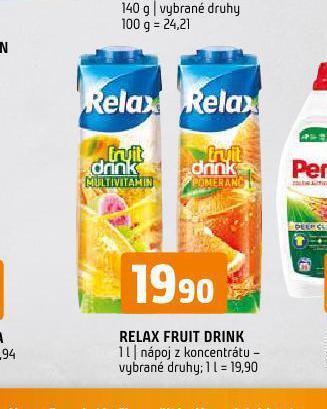Terno Relax fruit drink nabídka