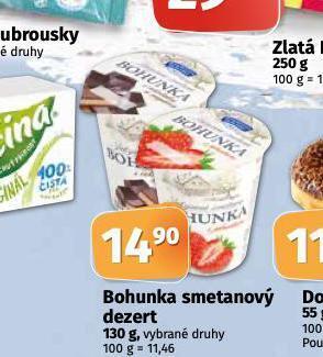 Coop Bohunka smetanový dezert nabídka