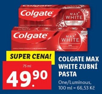 Lidl COLGATE MAX WHITE ZUBNÍ PASTA nabídka