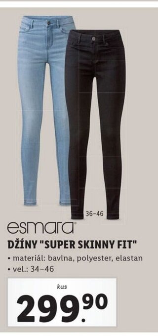 Lidl DŽÍNY "SUPER SKINNY FIT" nabídka