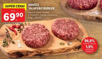 Lidl HOVĚZÍ JALAPEÑO BURGER nabídka