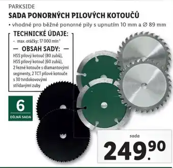 Lidl SADA PONORNÝCH PILOVÝCH KOTOUČŮ nabídka