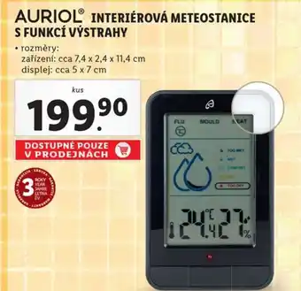 Lidl AURIOL INTERIÉROVÁ METEOSTANICE S FUNKCÍ VÝSTRAHY nabídka