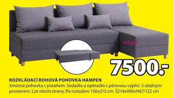 JYSK ROZKLÁDACÍ ROHOVÁ POHOVKA HAMPEN nabídka