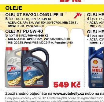 Auto Kelly Olej 5w-30 long life iii nabídka