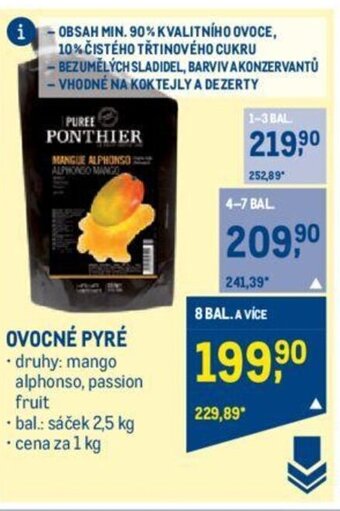 Makro OVOCNÉ PYRÉ nabídka