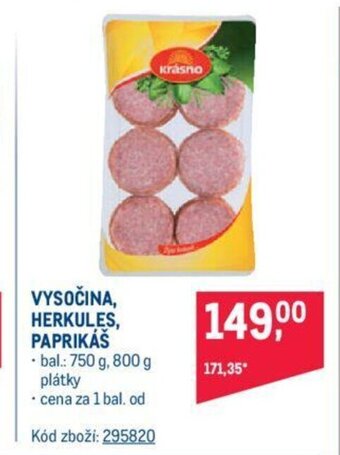 Makro VYSOČINA, HERKULES, PAPRIKÁŠ nabídka