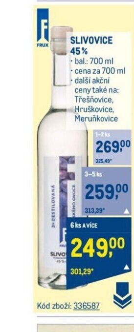 Makro SLIVOVICE 45% nabídka