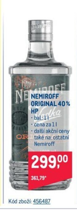 Makro NEMIROFF ORIGINAL 40% nabídka