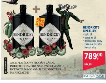 Makro HENDRICK'S GIN 41,4% nabídka