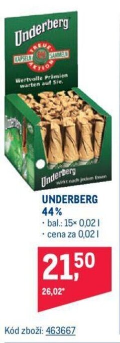 Makro UNDERBERG 44% nabídka