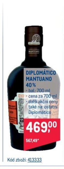 Makro DIPLOMÁTICO MANTUANO 40% nabídka