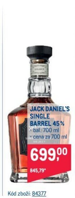 Makro JACK DANIEL'S SINGLE BARREL 45% nabídka