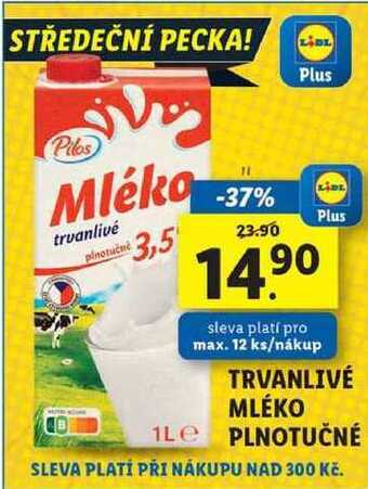 Lidl Trvanlivé mléko plnotučné, 1 l nabídka