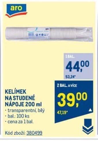 Makro KELÍMEK NA STUDENÉ NÁPOJE 200 ml nabídka