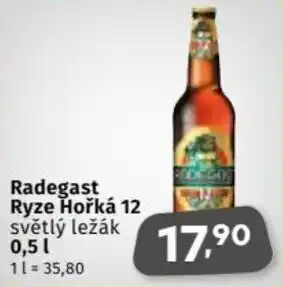 Coop Radegast Ryze Hořká 12 světlý ležák 0,5 l nabídka