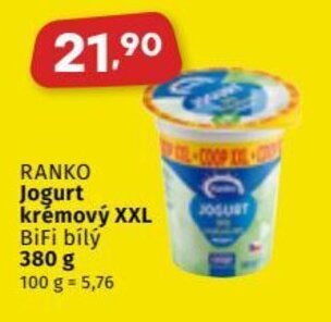 Coop RANKO Jogurt krémový XXL BiFi bílý 380 g nabídka