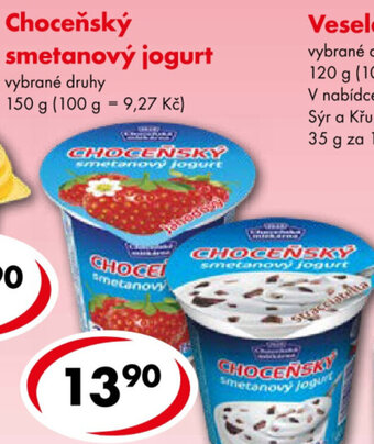 CBA Choceňský smetanový jogurt nabídka