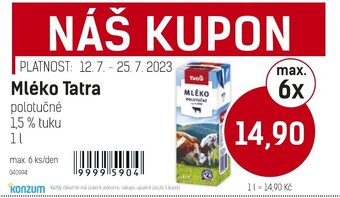 Konzum Mléko Tatra nabídka