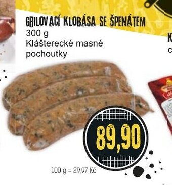Konzum GRILOVACÍ KLOBÁSA SE ŠPENÁTEM nabídka