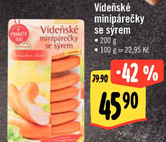 Albert Vídeňské minipárečky se sýrem nabídka