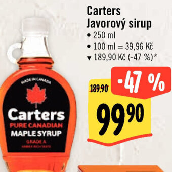 Albert Carters Javorový sirup nabídka