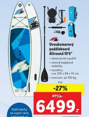 Lidl Dvoukomorový paddleboard Allround 10'6" nabídka