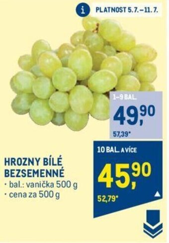 Makro HROZNY BÍLÉ BEZSEMENNÉ nabídka
