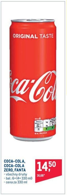 Makro COCA-COLA, COCA-COLA ZERO, FANTA nabídka