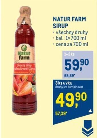 Makro NATUR FARM SIRUP nabídka
