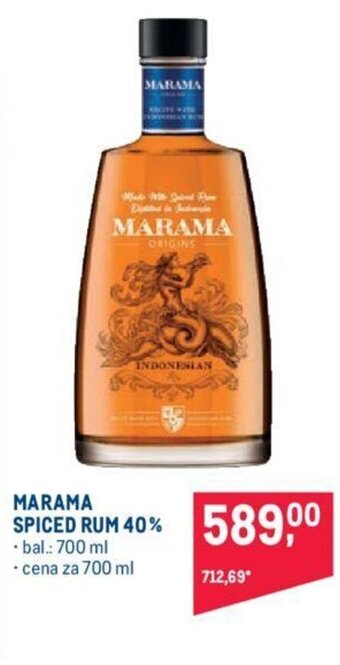 Makro MARAMA SPICED RUM 40% nabídka