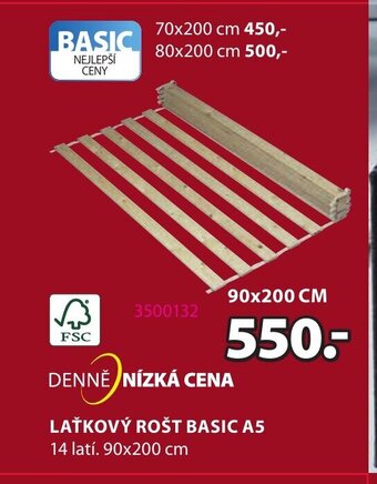 JYSK LAŤKOVÝ ROŠT BASIC A5 nabídka