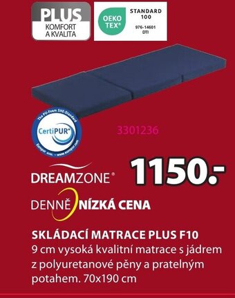 JYSK SKLÁDACÍ MATRACE PLUS F10 nabídka