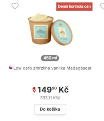 Rohlik.cz Low carb zmrzlina vanilka Madagascar nabídka
