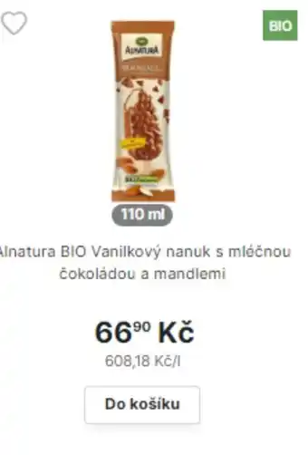 Alnatura BIO Vanilkový nanuk s mléčnou čokoládou a mandlemi