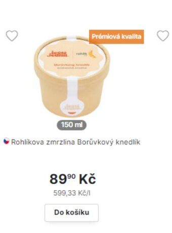 Rohlik.cz Rohlíkova zmrzlina Borůvkový knedlík nabídka