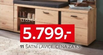 XXXLutz ŠATNÍ LAVICE, CENA ZA KS nabídka
