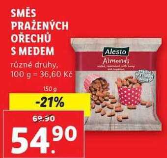 Lidl Směs pražených ořechů s medem, 150 g nabídka