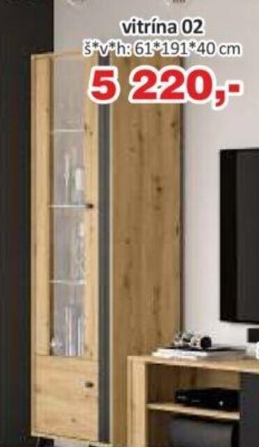 Jamall vitrína 02 šv h:61 191 40 cm nabídka