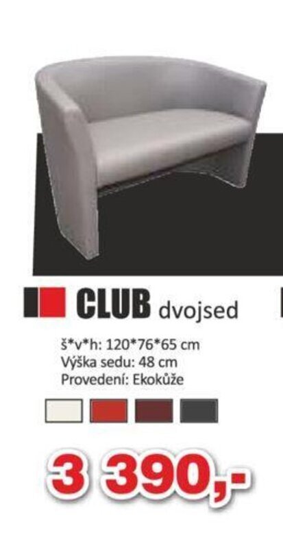 Jamall š*v*h: 120*76*65 cm Výška sedu: 48 cm Provedení: Ekokůže nabídka