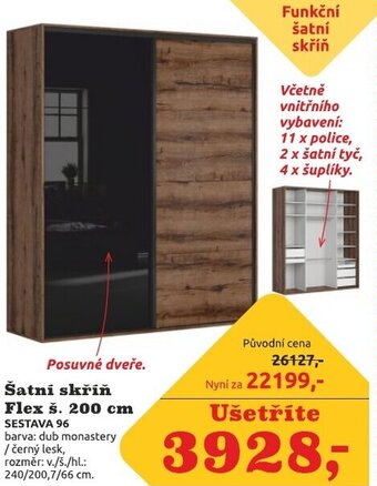 Black Red White Šatní skříň Flex š. 200 cm nabídka