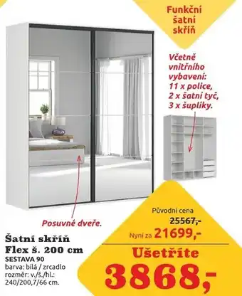 Black Red White Šatní skříň Flex š. 200 cm nabídka