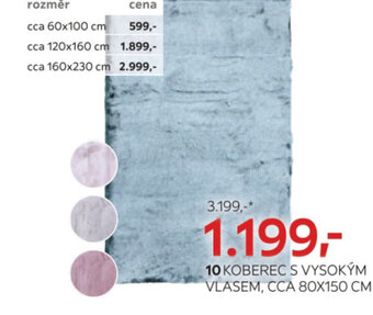 KOBEREC S VYSOKÝM VLASEM, CCA 80X150 CM