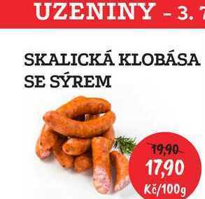 RABBIT řeznictví Skalická klobása se sýrem 100g nabídka