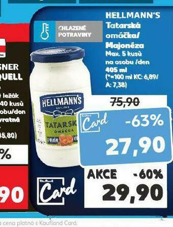 Kaufland Hellman´s tatarská omáčka, majonéza nabídka