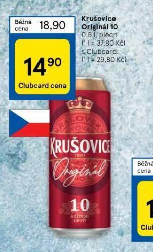 Tesco Krušovice královský originál 10 nabídka