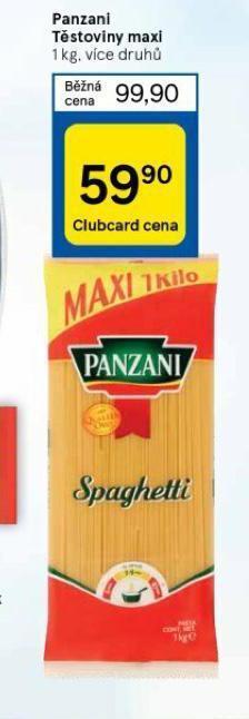 Tesco Panzani těstoviny maxi nabídka