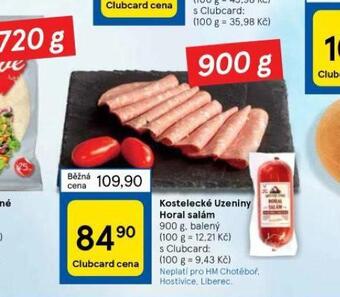 Tesco Horal salám nabídka
