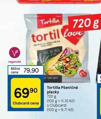 Tesco Tortilla pšeničné placky nabídka